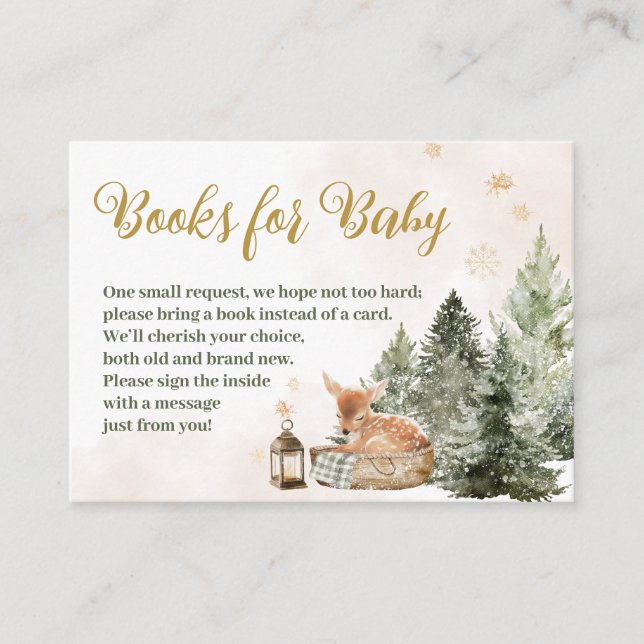 Carte D'accompagnement Baby Cold Outside Rustic Deer Winter Baby Shower E (Devant)