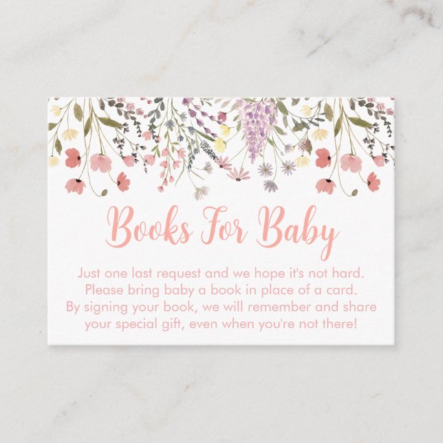 Carte D'accompagnement Baby In Bloom Boho Fleur sauvage Baby Book Demande (Devant)