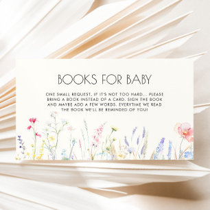 Carte D'accompagnement Baby in Bloom Elegant Fleur sauvage Livres pour Ba
