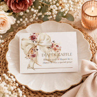 Carte D'accompagnement Baby in Bloom Ruban Ivoire Baby Shower Cadeau de C