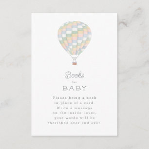 Carte D'accompagnement baby shower à montgolfière de la courtepointe aqua