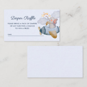 Carte D'accompagnement Baby shower à rouleaux Blue Boy Elephant Plane
