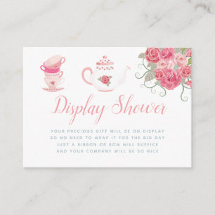 Carte D'accompagnement Baby shower à thé rose Roses Afficher douche