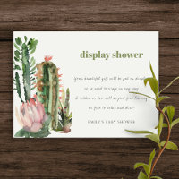 BABY SHOWER AFFICHAGE CACTUS DU DÉSERT FLEUR PINK 