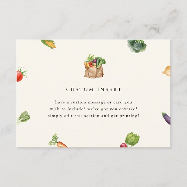 Carte D'accompagnement Baby shower agricole local sur mesure (Devant)