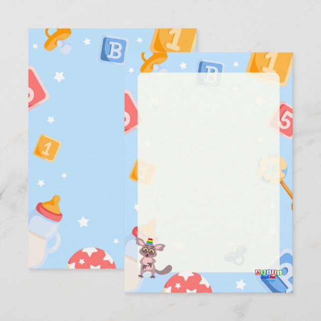 Carte D'accompagnement Baby shower Akili et moi (Devant / Derrière)