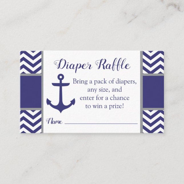 Carte D'accompagnement Baby shower Ancre nautique de la Marine (Devant)