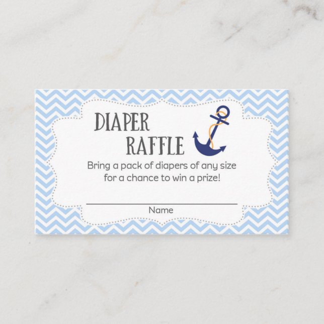 Carte D'accompagnement Baby shower Ancres nautiques Repas de Queue (Devant)