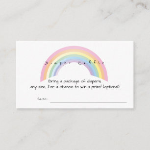 Carte D'accompagnement Baby shower arc-en-ciel doux Raffle de couches