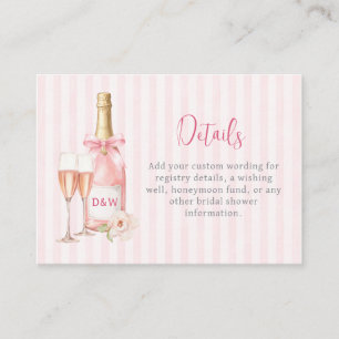 Carte D'accompagnement Baby Shower au Champagne Rose