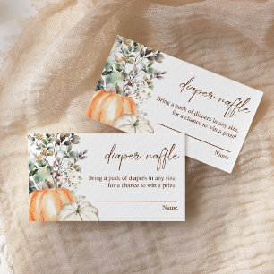 Carte D'accompagnement Baby shower Automne Citrouille de l'automne Raffle
