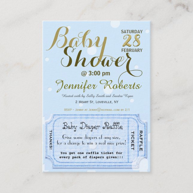 Carte D'accompagnement Baby shower avec Billet de rabat (Devant)