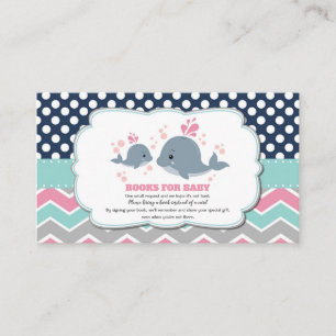 Carte D'accompagnement Baby Shower Baleine Fille Livre à Apporter Insérer