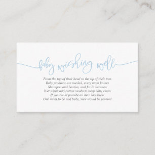 Carte D'accompagnement Baby shower, bien aimé, script bleu créatif