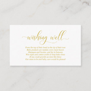 Carte D'accompagnement Baby shower, Bien Envie, Script Or Moderne