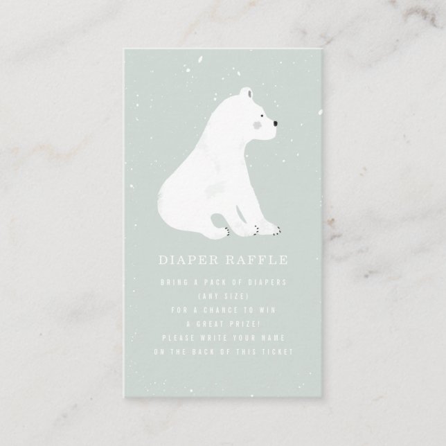 Carte D'accompagnement Baby shower bleu d'hiver de l'ours polaire Raffin (Devant)