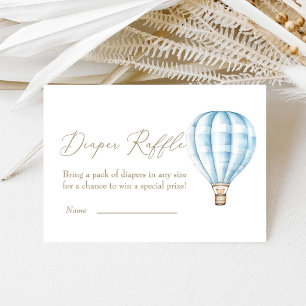 Carte D'accompagnement Baby shower Blue Hot Air Ballon Déchets Raffle