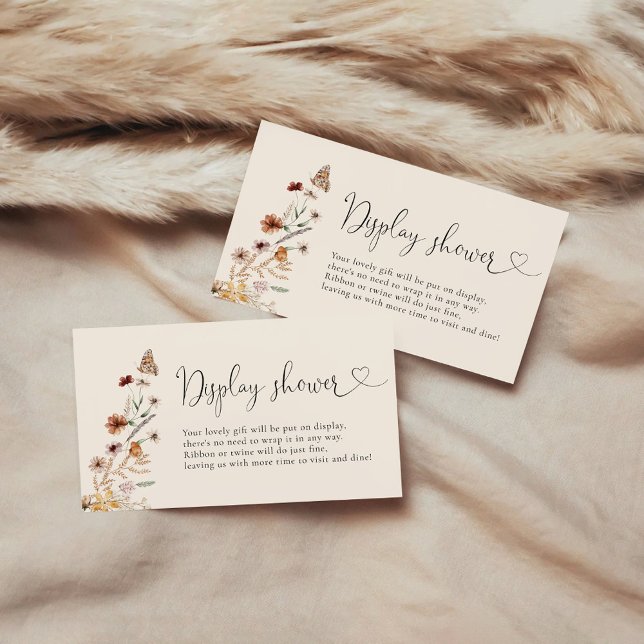 Carte D'accompagnement Baby shower Boho Tiny Fleur sauvage (Créateur téléchargé)