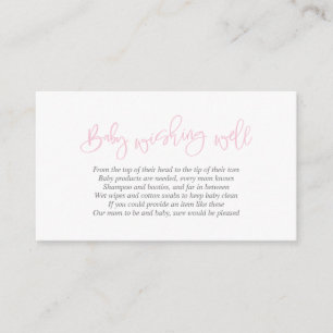 Carte D'accompagnement Baby shower, Bon Voeux, Script Rose Créatif