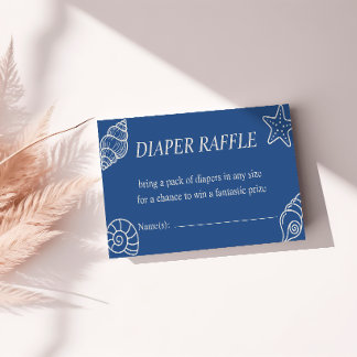 Carte D'accompagnement Baby Shower Cadeau de Couches Bleu Océan