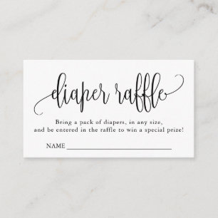 Carte D'accompagnement Baby shower calligraphie Déchets Raffle
