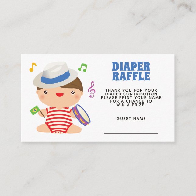 Carte D'accompagnement Baby shower carnavalesque brésilien Déchets (Devant)
