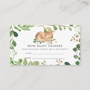 Carte D'accompagnement Baby shower Cerf Devine Combien De Diapeurs