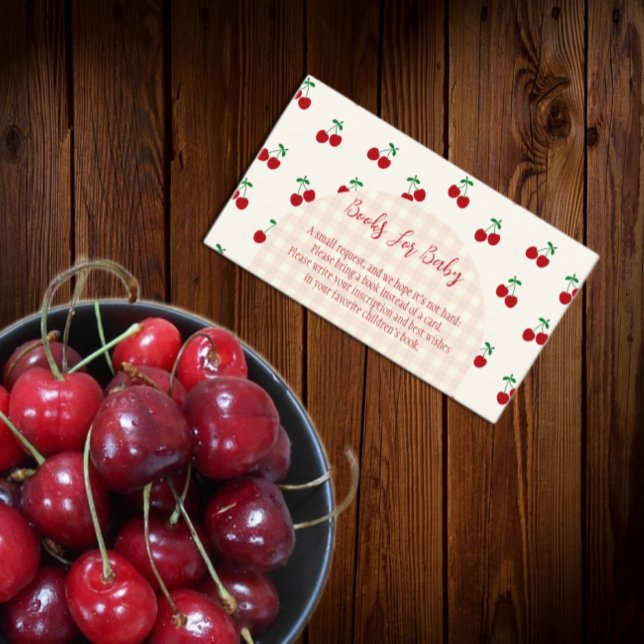 Carte D'accompagnement Baby shower Cerises Livres Pour Bébé (Créateur téléchargé)