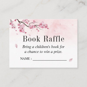 Carte D'accompagnement Baby shower Cherry Blossom Livre Raffle Billets