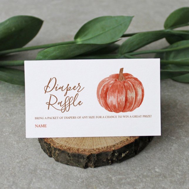 Carte D'accompagnement Baby shower Citrouille aquarelle Refroidissement  (Créateur téléchargé)