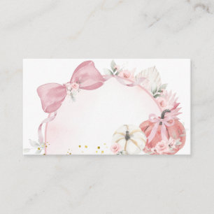 Carte D'accompagnement Baby shower Citrouille Coquette rose