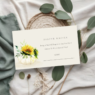 Carte D'accompagnement Baby shower Citrouille de tournesol à rouleaux
