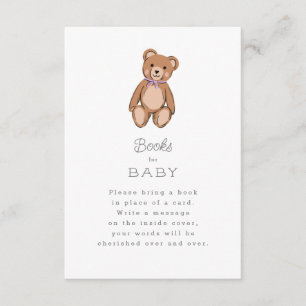 Carte D'accompagnement Baby shower classique Teddy Purple Bleu