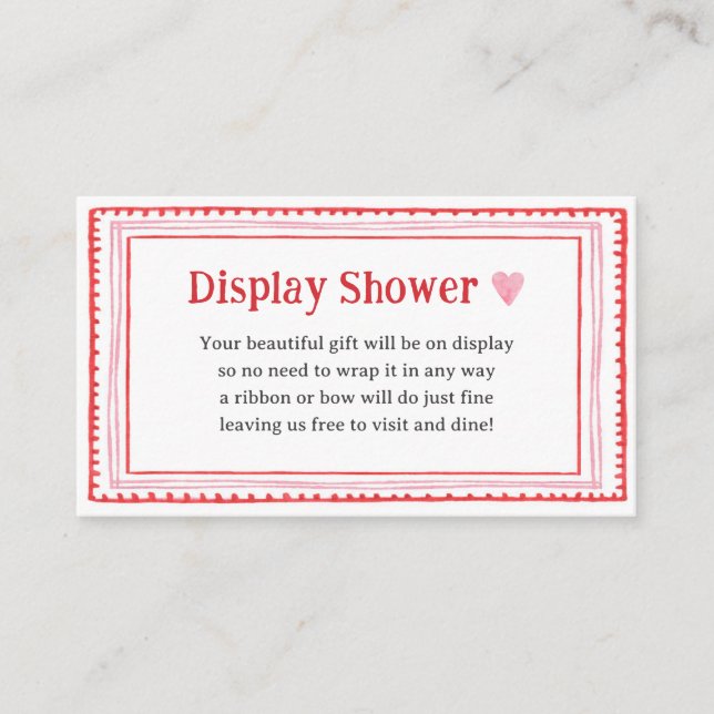 Carte D'accompagnement Baby shower Coeur rose douche (Devant)