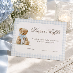 Carte D'accompagnement Baby Shower Couches Bébé Ours Bleu