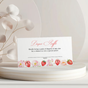 Carte D'accompagnement Baby Shower Couches de Bébé Fleurs de Fraise Rose 