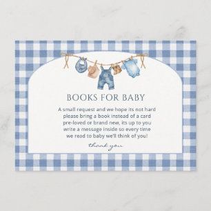 Carte D'accompagnement Baby Shower Cowboy en Jean Bleu