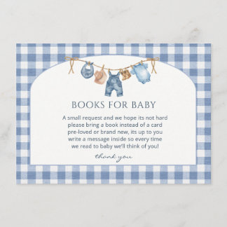 Carte D'accompagnement Baby Shower Cowboy en Jean Bleu