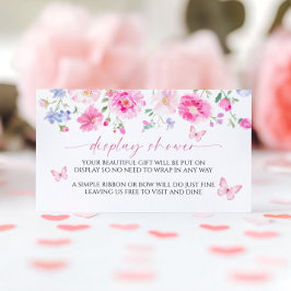 Carte D'accompagnement Baby shower d'affichage des fleurs rose vif