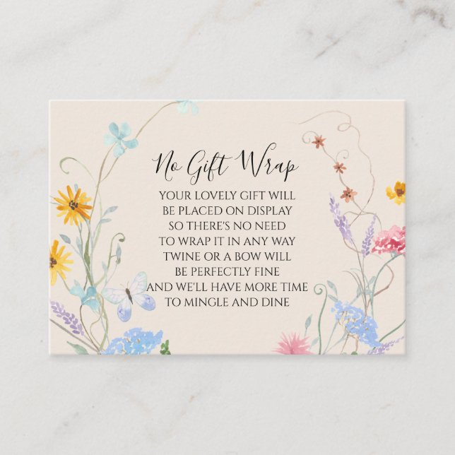 Carte D'accompagnement Baby shower d'affichage Floral fleur sauvage (Devant)