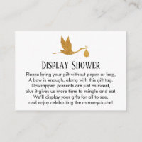 Baby shower d'affichage Gold Stork Insérer une car