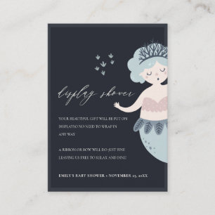 CARTE D'ACCOMPAGNEMENT BABY SHOWER D'AFFICHAGE MARINE BLEU BLEU LITTLE ME
