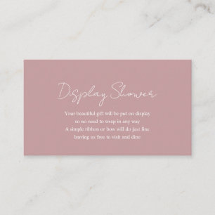 Carte D'accompagnement Baby shower d'affichage moderne simple et Dusty Ro