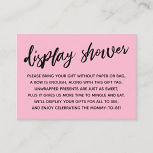 Carte D'accompagnement Baby shower d'affichage rose décontracté Pas d'emb