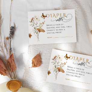 Carte D'accompagnement Baby shower d'automne Fleur sauvage aquarelle