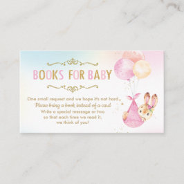 Carte D'accompagnement Baby shower de ballons de lapin Apportez un livre