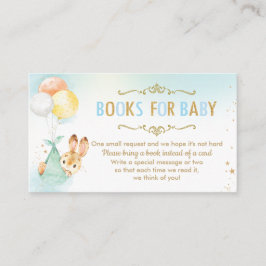 Carte D'accompagnement Baby shower de ballons de lapin Apportez un livre