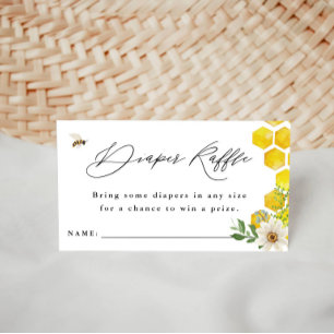 Carte D'accompagnement Baby shower de billet au miel Bee & Daisy Diaper R