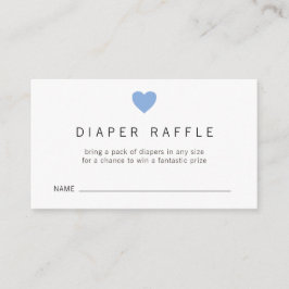 Carte D'accompagnement Baby shower de billet Blue Heart Boy Diaper Raffle
