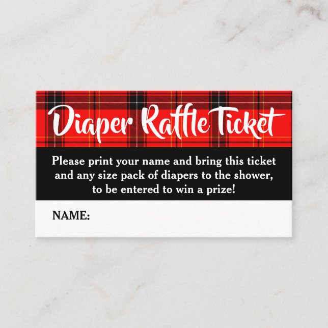 Carte D'accompagnement Baby shower de billet de benne à couches de buffle (Devant)